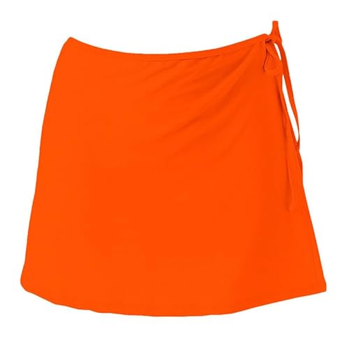 JadeRich Damen Overlapped Side Tie Wrap Rock Strand Bademode Tankini Bikini Cover Up (kein Slip), hellorange, XS von JadeRich