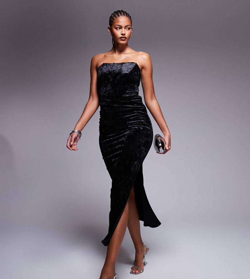 Jaded Rose Tall - Midaxi-Kleid aus Samt in Schwarz von Jaded Rose Tall