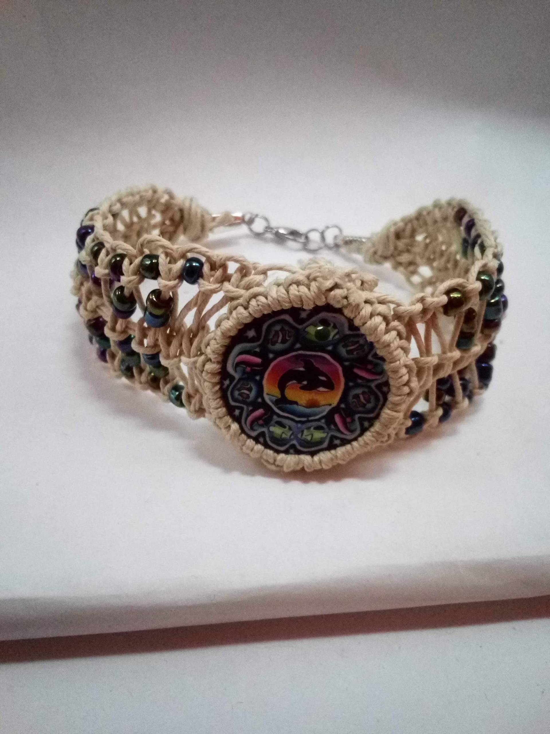 Sunset Orca Ein Handgemachtes Ooak Natur Hanf Makramee Boho Armband Sunset Orca Ein Handgemachtes Ooak Natur Hanf Makramee Boho Armband von JadedEklipse