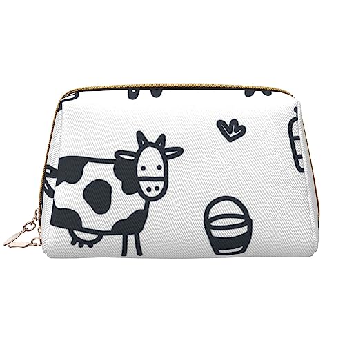 Kleine Make-up-Tasche für Geldbörse, Kosmetiktasche für Damen, Leder, Make-up-Tasche mit Reißverschluss, Make-up-Tasche für Reisen, Kühe Schwarz Weiß, Einheitsgröße Kleine Make-up-Tasche für Geldbörse, Kosmetiktasche für Damen, Leder, Make-up-Tasche mit Reißverschluss, Make-up-Tasche für Reisen, Kühe Schwarz Weiß, Einheitsgröße von Jadery