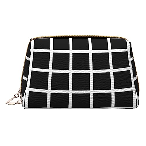 Kleine Make-up-Tasche für Geldbörse, Kosmetiktasche für Damen, Leder, Make-up-Tasche mit Reißverschluss, für Reisen, Schwarz, Schwarz/Weiß, Einheitsgröße Kleine Make-up-Tasche für Geldbörse, Kosmetiktasche für Damen, Leder, Make-up-Tasche mit Reißverschluss, für Reisen, Schwarz, Schwarz/Weiß, Einheitsgröße von Jadery