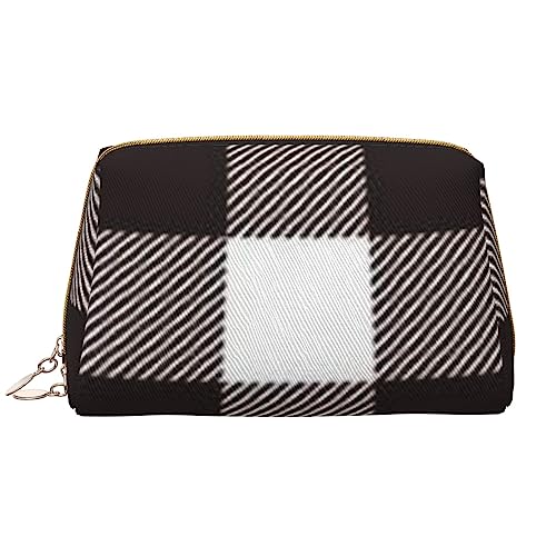 Kleine Make-up-Tasche für Geldbörse, Kosmetiktasche für Damen, Leder, Make-up-Tasche mit Reißverschluss, für Reisen, Schwarz, Schwarz-Weiß-kariert, Einheitsgröße Kleine Make-up-Tasche für Geldbörse, Kosmetiktasche für Damen, Leder, Make-up-Tasche mit Reißverschluss, für Reisen, Schwarz, Schwarz-Weiß-kariert, Einheitsgröße von Jadery