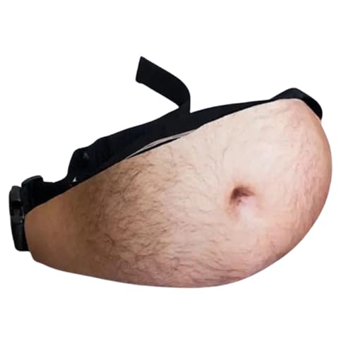 Jadeshay Bauchtasche Bauch, Bauch Gürteltasche, Bierbauchtasche, Bauchtasche Herren, 3D-Druck Lustige Bauchtasche Gefälschter Bauch, Multifunktionale Gürteltasche, Herren Lustige Bauch Hüfttaschen von Jadeshay