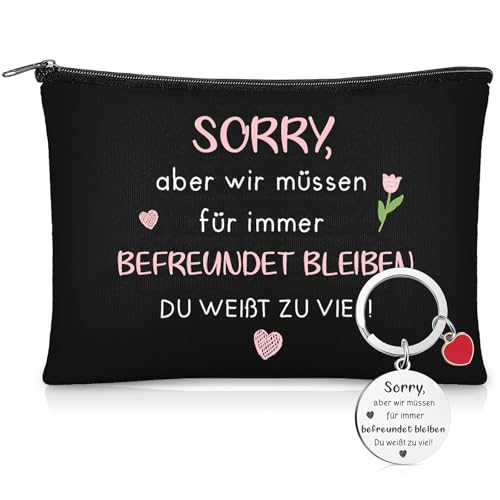 Jadive *Beste Freundin Geschenke* Kosmetiktasche mit Schlüsselanhänger für BFF Kleine Schminktasche für Schwestern Make-Up Tasche für Frauen Freundschaft Geschenke zum Geburtstag Abschluss Abschied von Jadive