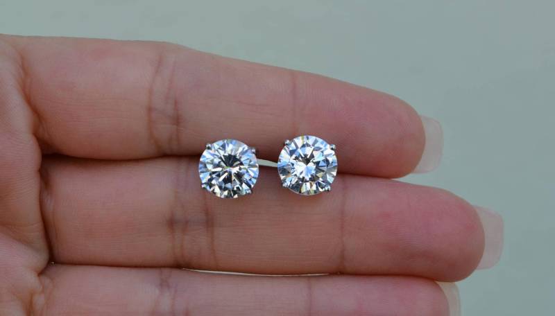 8 Mm Hochwertige Cz Ohrstecker. Post Ohrringe. Sterling Silber Nickel Frei Ohrstecker . Runde von Jadorelli