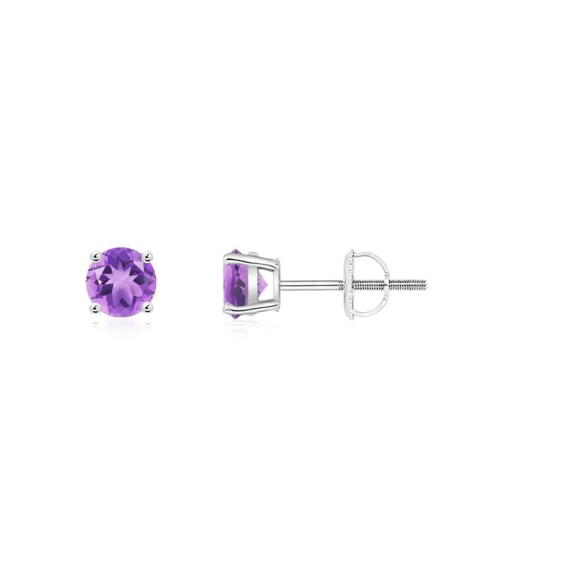 Amethyst Ohrringe. Februar Geburtsstein Sterling Silber Ohrstecker. 5 Mm Runde Korb Kleine von Jadorelli