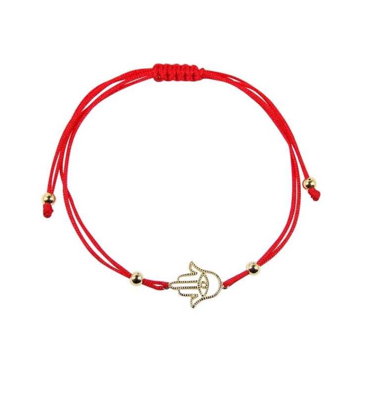 Hamsa Armband. String-Armband. Verstellbares Armband Aus Silber Trendiges Promi Beliebtes von Jadorelli