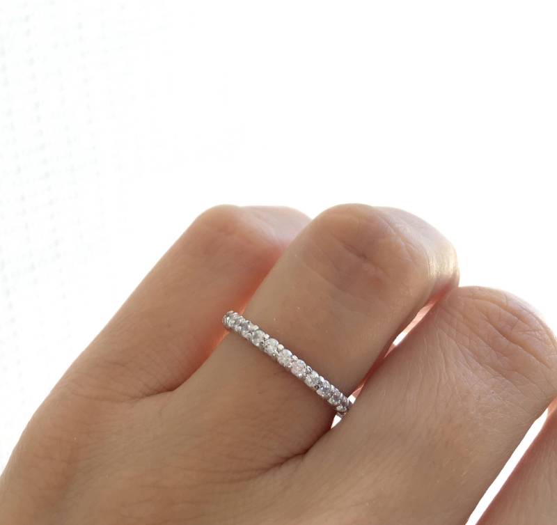 Silber Ehering Ring. Eternity Band Stapelring Aus 925Er Silber. Stapelbarer in Einer Luxus-Box Verpackt von Jadorelli