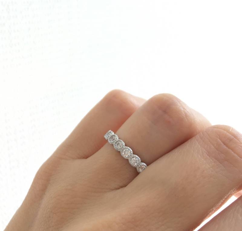 sterling Silber Ehering. Schöner Trauring. 925 Ring. Eternity Luxus-Geschenkbox von Jadorelli