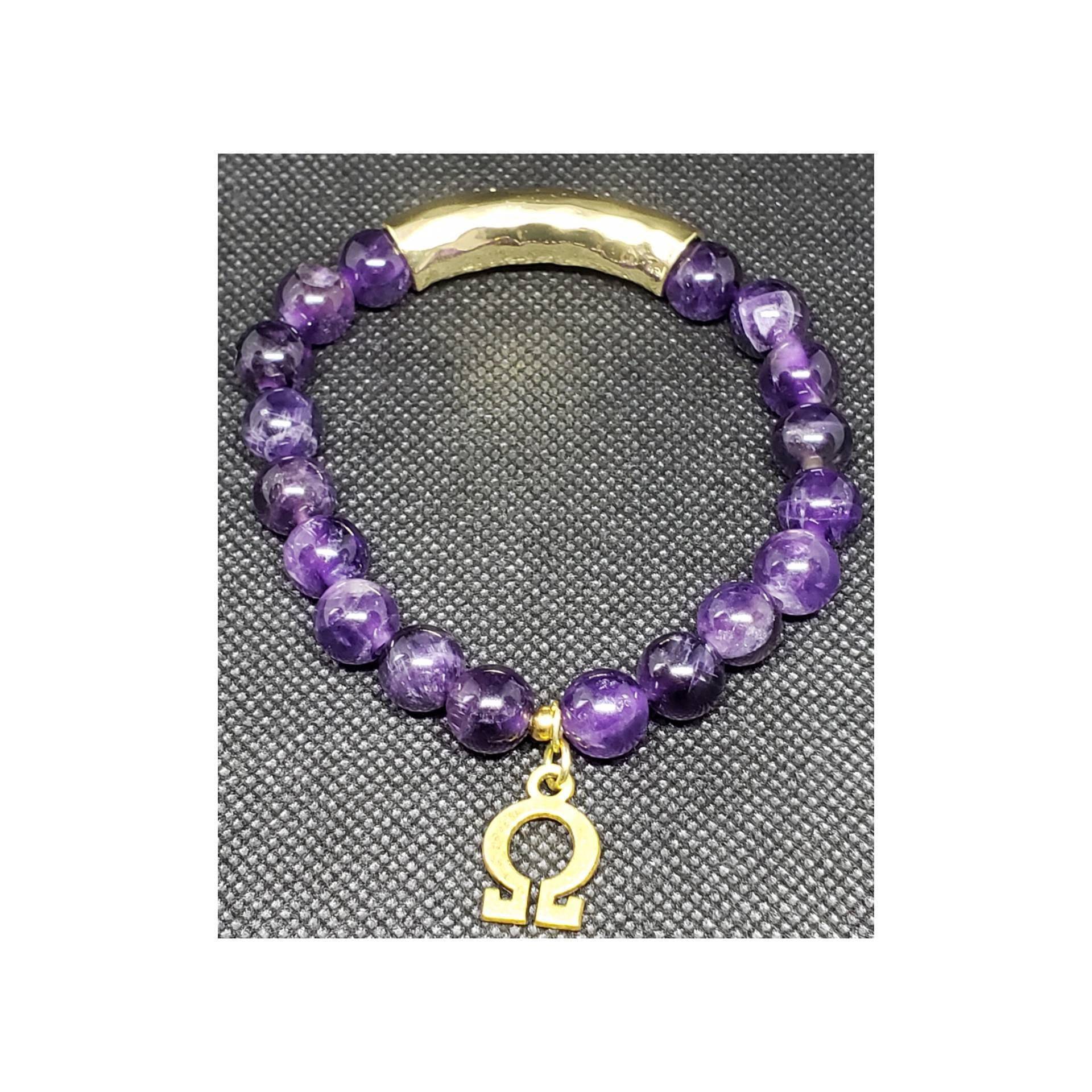 Lila Und Goldenes Omega Psi Phi Armband von JaeDesignsStore