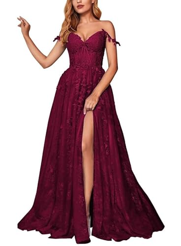 JAEDEN Tüll Ballkleider Lang A-Linie Abendkleid Spitzen Abiballkleid Ärmellose Festliche Partykleid Wüstenrose 48 von JAEDEN