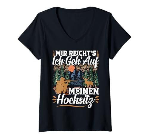 Damen Jagen Mir Reicht's Ich geh auf meinen Hochsitz Jagd T-Shirt mit V-Ausschnitt Damen Jagen Mir Reicht's Ich geh auf meinen Hochsitz Jagd T-Shirt mit V-Ausschnitt von Jäger Geschenk jagen Hobbyjäger Jagd T-Shirt Mann