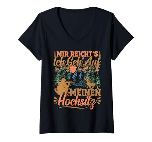 Damen Jagen Mir Reicht's Ich geh auf meinen Hochsitz Jagd T-Shirt mit V-Ausschnitt Damen Jagen Mir Reicht's Ich geh auf meinen Hochsitz Jagd T-Shirt mit V-Ausschnitt von Jäger Geschenk jagen Hobbyjäger Jagd T-Shirt Mann