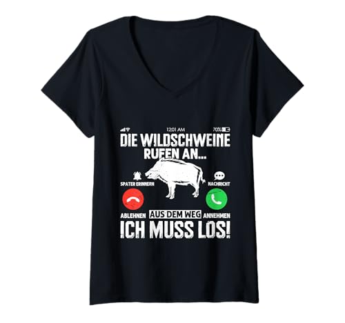 Damen Wildschweinjagd Wildscheine Rufen an... Jäger Jagd T-Shirt mit V-Ausschnitt Damen Wildschweinjagd Wildscheine Rufen an... Jäger Jagd T-Shirt mit V-Ausschnitt von Jäger Geschenk jagen Hobbyjäger Jagd T-Shirt Mann
