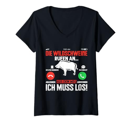 Damen Wildschweinjagd Wildscheine Rufen an... Jäger Jagd T-Shirt mit V-Ausschnitt Damen Wildschweinjagd Wildscheine Rufen an... Jäger Jagd T-Shirt mit V-Ausschnitt von Jäger Geschenk jagen Hobbyjäger Jagd T-Shirt Mann