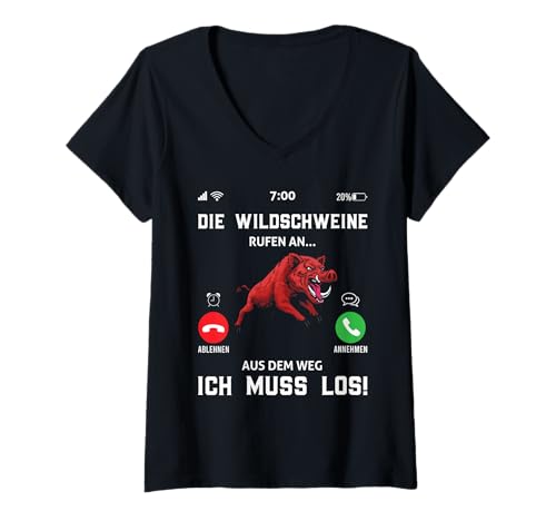 Damen Wildschweinjagd Wildschweine Rufen Ich muss Los! Jäger T-Shirt mit V-Ausschnitt Damen Wildschweinjagd Wildschweine Rufen Ich muss Los! Jäger T-Shirt mit V-Ausschnitt von Jäger Geschenk jagen Hobbyjäger Jagd T-Shirt Mann
