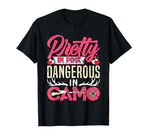 Jägerin Dangerous in CAMO Jagd TShirt Frauen Jägerinnen T-Shirt Jägerin Dangerous in CAMO Jagd TShirt Frauen Jägerinnen T-Shirt von Jäger Geschenk jagen Jägerin Jagd TShirt Frauen