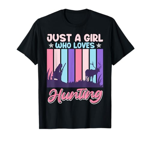 Jägerin Just a Girl who Loves Hunting Jägerinnen Frauen T-Shirt von Jäger Geschenk jagen Jägerin Jagd TShirt Frauen