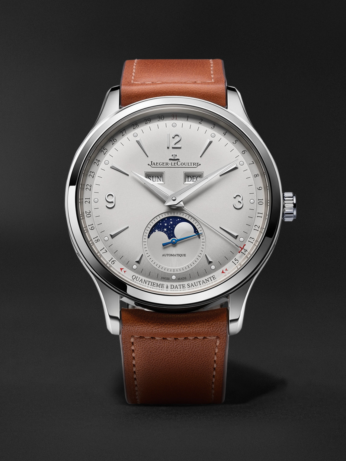 Jaeger-LeCoultre - Master Control Calendar Automatic 40mm Stainless Steel and Leather Watch, Ref No. 4148420 - Men - Silver Jaeger-LeCoultre - Master Control Calendar Automatic 40mm Stainless Steel and Leather Watch, Ref No. 4148420 - Men - Silver von Jaeger-LeCoultre