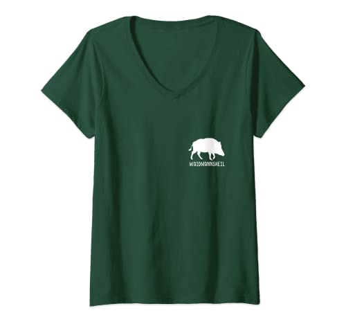 Damen Jäger T-Shirt Wildschwein Keiler Wildsau Jagd Jäger T-Shirt mit V-Ausschnitt Damen Jäger T-Shirt Wildschwein Keiler Wildsau Jagd Jäger T-Shirt mit V-Ausschnitt von Jäger T-Shirts & Geschenke für Jäger Co.