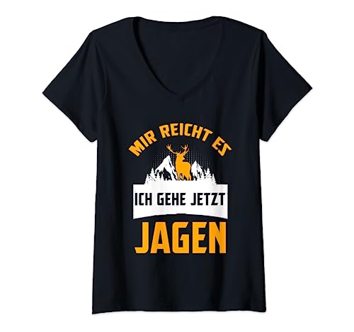 Jäger Geschenke für Männer Jagd Damen Hunting Jagen Hunting T-Shirt mit V-Ausschnitt von Jäger auf Jagd für Männer Jagdsport Weidmannsheil