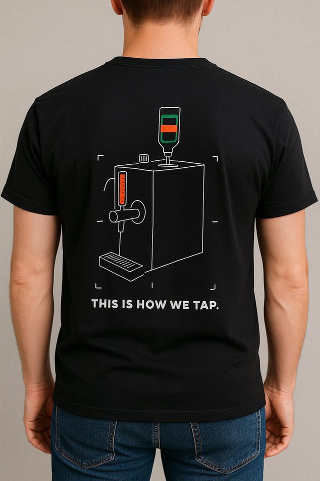 Jägermeister T-Shirt Jägermeister T-Shirt Schwarz Größe L – „This is how we tap.“ von Jägermeister