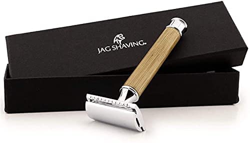 Jag Rasierer für Damen und Herren nachhaltiger Nassrasierer mit Bambusgriff zweischneidiger Rasierer mit elegantem Etui von Jag Shaving