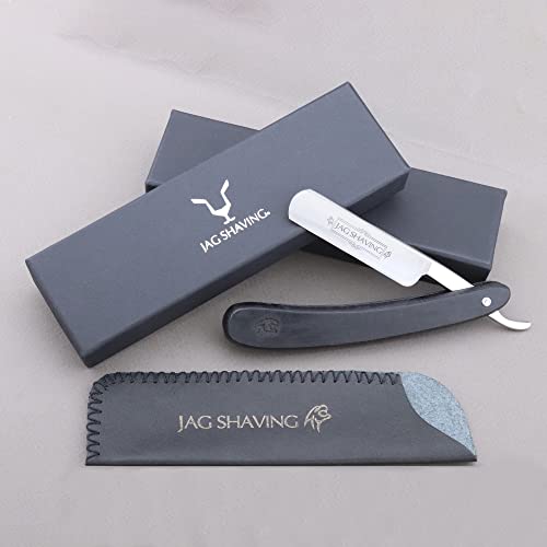 Jag Shaving Rasiermesser - nachhaltig Rasiermesser mit Lederetui - Rasierhobel tasche - Rasiermesser für Herren - Schwarz von Jag Shaving