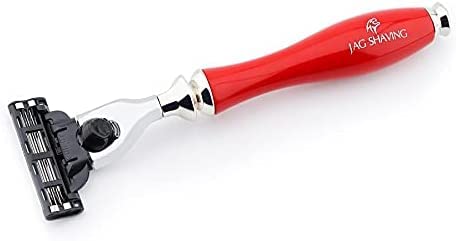 Rasiermesser mit 3 Kanten und gründlicher und langlebiger Rasierklinge für Männer mit 3 Anti-Reibungsklingen von Jag Shaving