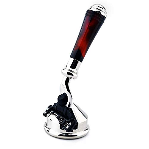 Schildpatt-Schaleneffekt-Rasierer mit 1 Dreikant-Kartusche leicht Neues Mini-Griffdesign Edelstahl-Halterung Perfekte Rasur Großartig von Jag Shaving