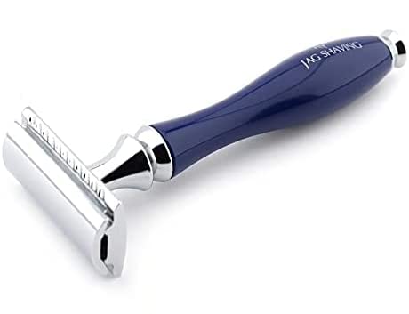 Zweischneidiger Rasierhobel mit Kunstharzgriff und Lederetui von Jag Shaving