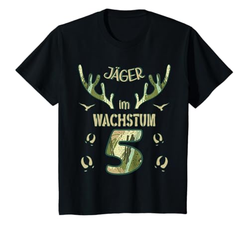 Jäger im Wachstum - 5 Jahre Geburtstag - Jagd Kinder T-Shirt von Jagd Geburtstag Junge Papa Sohn Waidmann Jäger