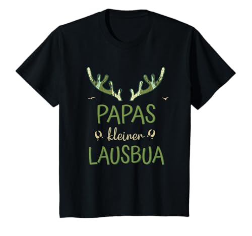 Kinder Jäger Sohn - Papas Kleiner Lausbua - Jagdkinder Bayern T-Shirt von Jagd - Papa und Sohn - Hirsch Geweih Jägergeschenk