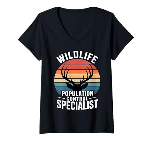 Damen Wildlife Population Control Specialist Jagdwitz |--- T-Shirt mit V-Ausschnitt Damen Wildlife Population Control Specialist Jagdwitz |--- T-Shirt mit V-Ausschnitt von Jagd im Freien