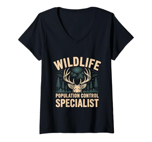 Damen Wildlife Population Control Specialist Jagdwitz |- T-Shirt mit V-Ausschnitt Damen Wildlife Population Control Specialist Jagdwitz |- T-Shirt mit V-Ausschnitt von Jagd im Freien