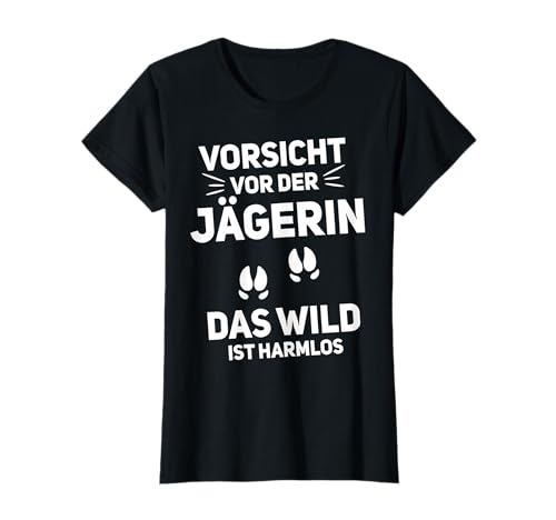 Jagdbekleidung Damen - Vorsicht vor der Jägerin, das Wild ist harmlos - Schwarz, X-Small, Kurzarm, T-Shirt Jagdbekleidung Damen - Vorsicht vor der Jägerin, das Wild ist harmlos - Schwarz, X-Small, Kurzarm, T-Shirt von Jagdbekleidung Damen & Jäger Geschenke für Frauen
