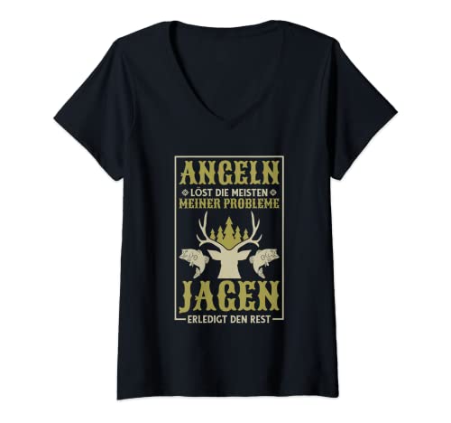 Damen Jagdbekleidung und Jagd Spruch Design für Jäger und Angler T-Shirt mit V-Ausschnitt Damen Jagdbekleidung und Jagd Spruch Design für Jäger und Angler T-Shirt mit V-Ausschnitt von Jagdbekleidung und Jagd Spruch für Jäger Angler