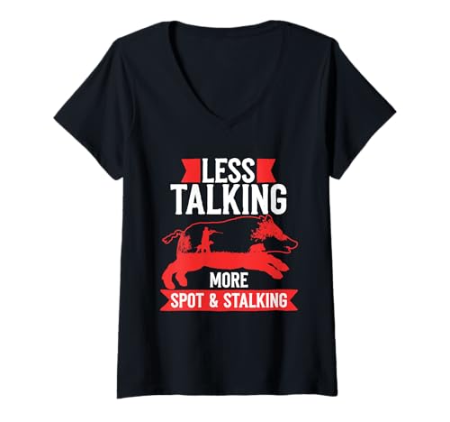 Damen Wildschwein Wildschweinjagd Wildschweinjäger T-Shirt mit V-Ausschnitt Damen Wildschwein Wildschweinjagd Wildschweinjäger T-Shirt mit V-Ausschnitt von Jagen Jagd Keiler Wildschweinjagd