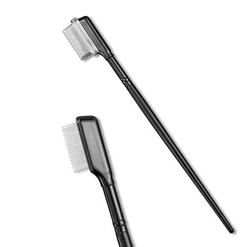 Jagowa 2 Stück Wimpernkamm Feinverzahnte Stahlnadel Augenbrauen Pinsel Wimpern Trenner Werkzeug Make-up Pinsel Beauty Tool für Frauen Mädchen (schwarz) von Jagowa