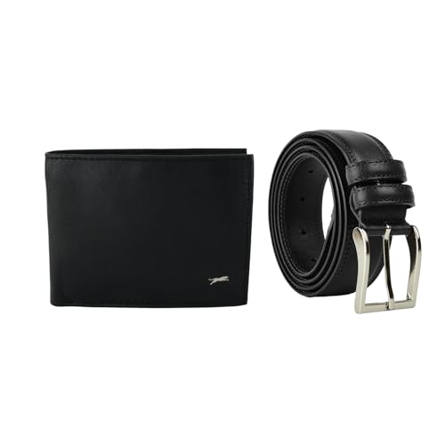 JAGUAR Geschenkbox für Herren, Gürtel, Futter, PU-Leder und Geldbörse aus echtem Leder, Schwarz, Schwarz , 125 cm (tg 54-56) von JAGUAR