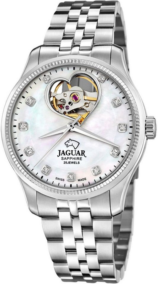 Jaguar Automatikuhr J994/1, Armbanduhr, Damenuhr, offene Unruh in Herzform, Saphirglas, Swiss Made von Jaguar