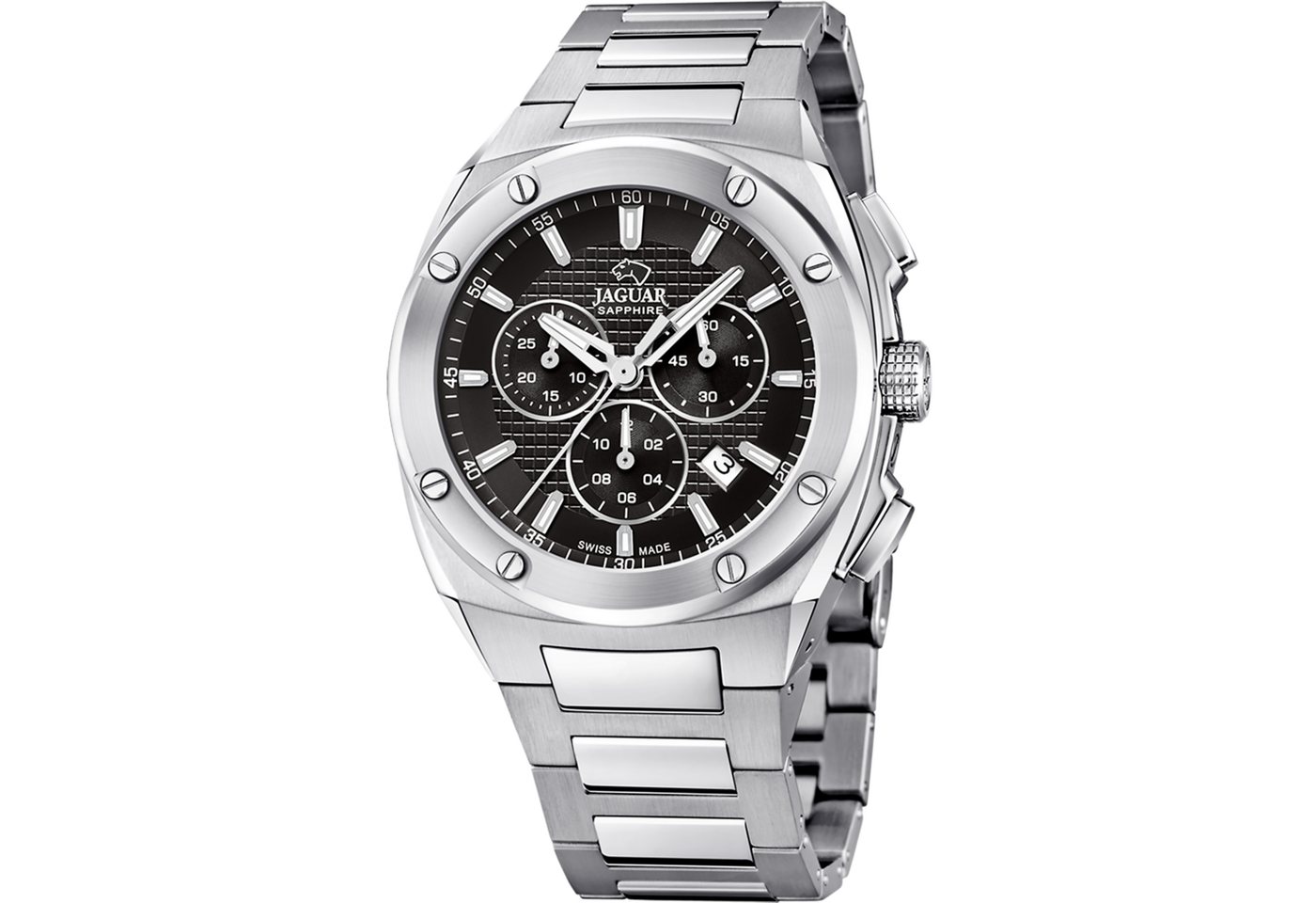 Jaguar Chronograph Executive J805/D, Quarzuhr, Armbanduhr, Herrenuhr, Swiss Made, Edelstahlarmband, analog von Jaguar
