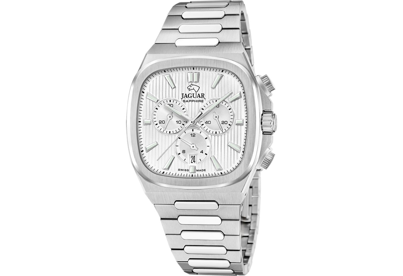 Jaguar Chronograph Rondcarre J1048/1, Quarzuhr, Armbanduhr, Herrenuhr, Swiss Made, Edelstahlarmband, analog von Jaguar