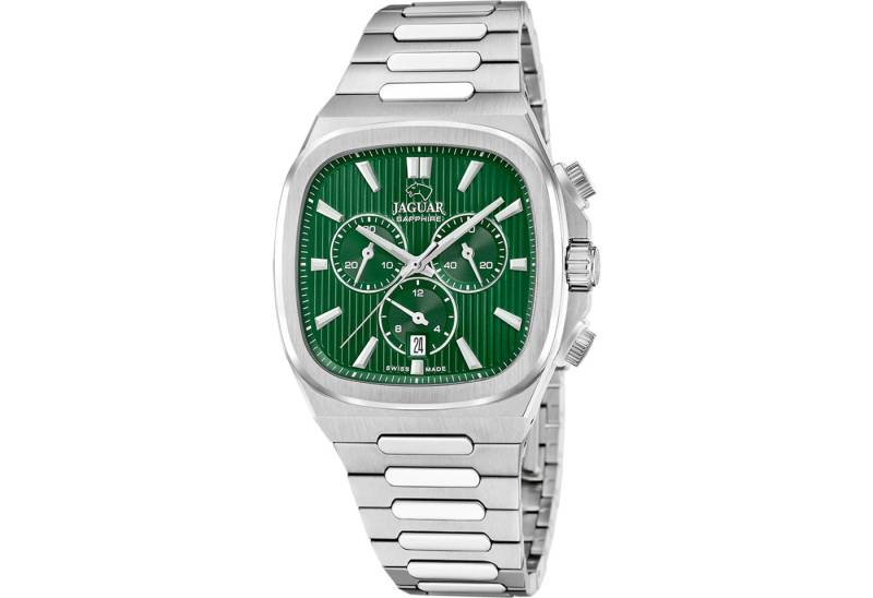 Jaguar Chronograph Rondcarre J1048/3, Quarzuhr, Armbanduhr, Herrenuhr, Swiss Made, Edelstahlarmband, analog von Jaguar