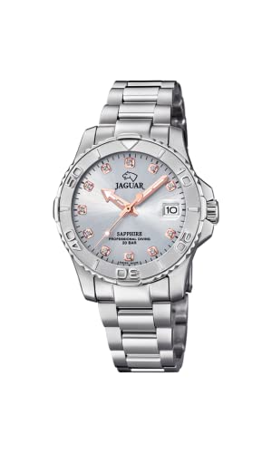 JAGUAR Woman-Kollektion J870/2 Armbanduhr 34 mm grau mit Stahlband für Damen von JAGUAR