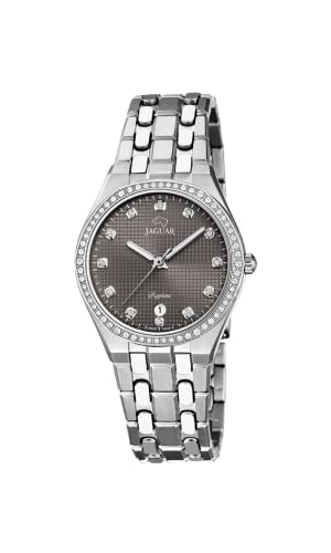 JAGUAR Woman-Kollektion J694/4 Uhrengehäuse 35 mm grau mit Stahlband für Damen von JAGUAR