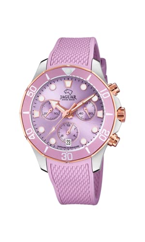 JAGUAR Woman-Kollektion J890/2 Uhrengehäuse 38,50/38,50 mm lila Kautschukband für Damen von JAGUAR