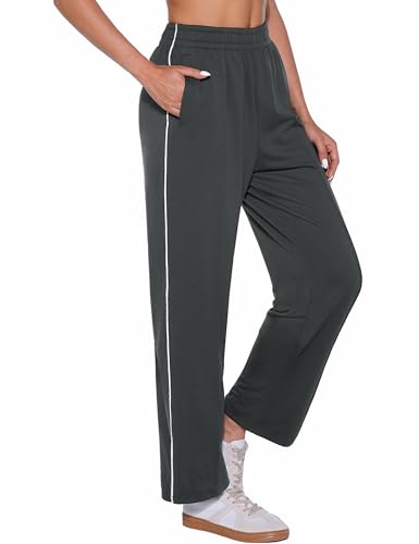 Jahetuul Jogginghose Damen Sporthose vordere Falte Freizeithose Damen Jogginghose lang dimensionale Schnitttechnik Baggy Baumwolle Hosen Frau Yogahose von Jahetuul