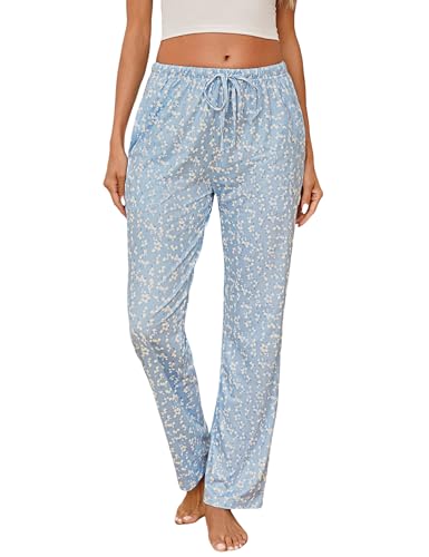 Jahetuul Pyjama Hosen Damen Schlafhose Studentin Schlafanzughosen für Damen Pyjamahose lang Pyjama Hose mit geradem Schnitt Kuschelhose von Jahetuul