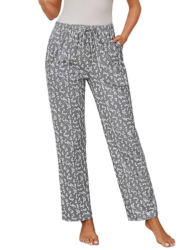 Jahetuul Pyjama Hosen Damen Schlafhose Studentin Schlafanzughosen für Damen Pyjamahose lang Pyjama Hose mit geradem Schnitt Kuschelhose von Jahetuul
